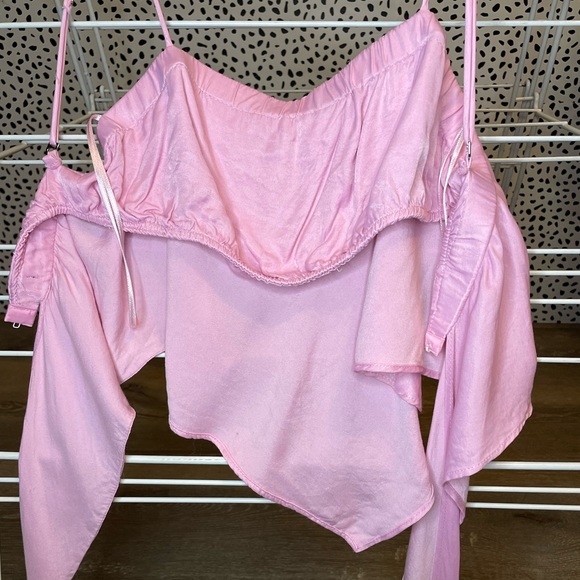 Zara Handkerchief Scarf Pink Party Crop Top - Picture 8 of 9